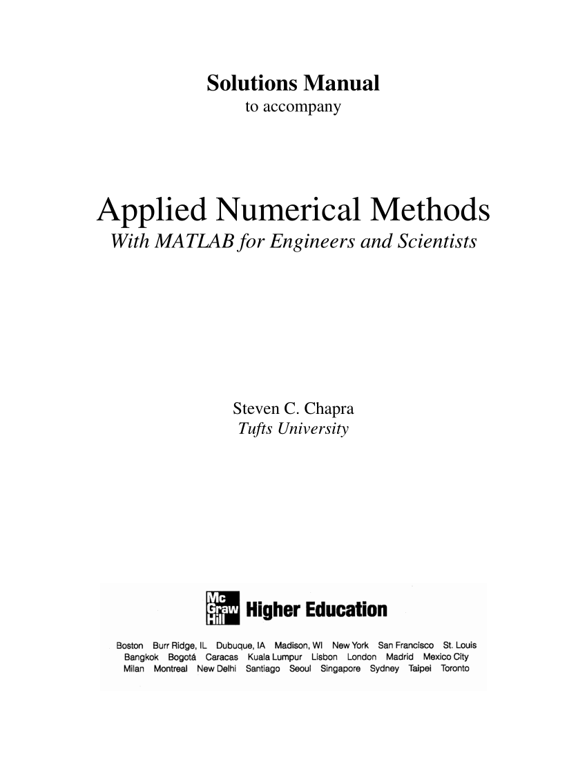 Numerical analysis for engineers pdf